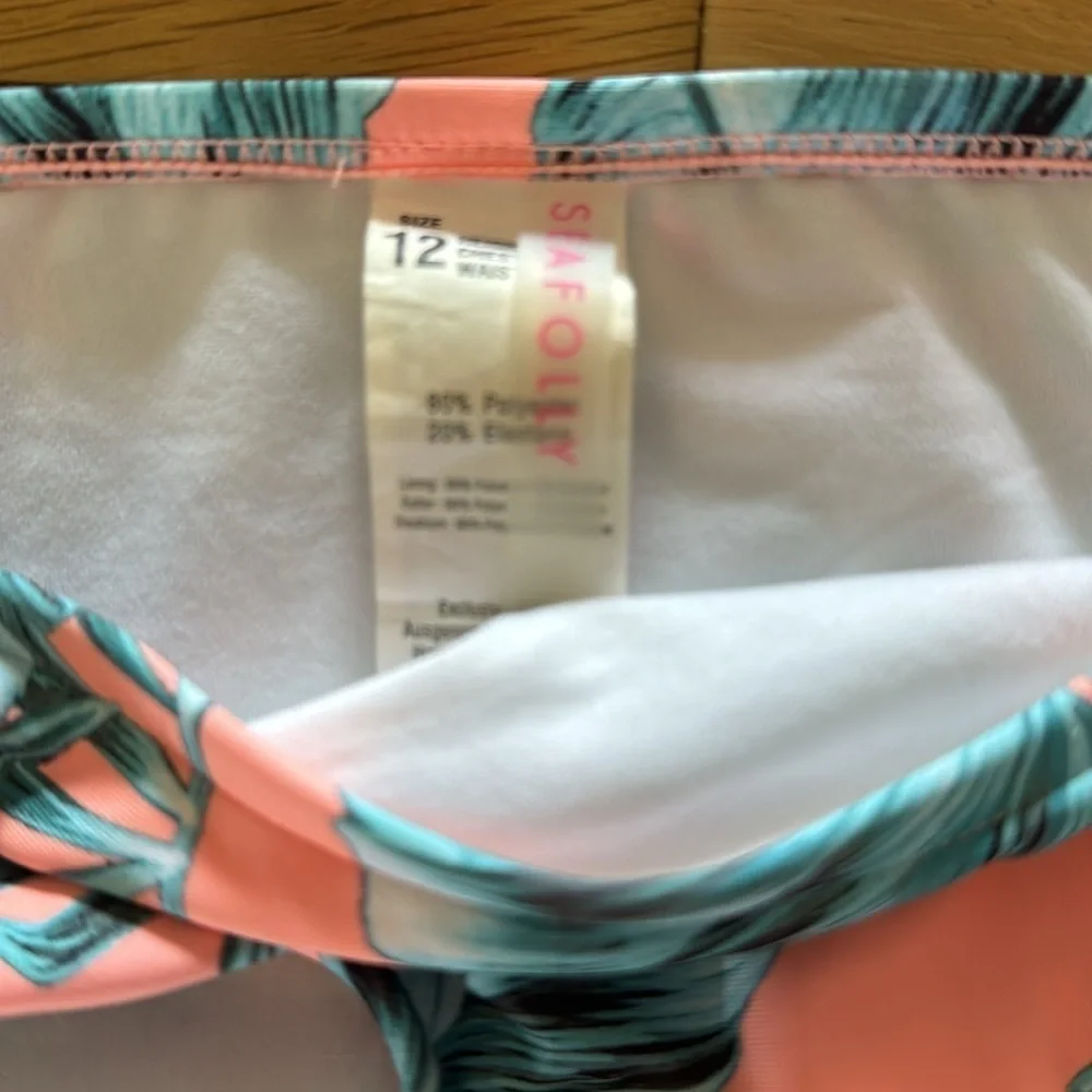 Seafolly Tropical Floral Leopard Print Two Piece Bikini Girls 12